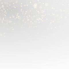 Fototapeta premium Golden bokeh light overlay with glowing particles on transparent background. Festive glitter dust texture for holiday and celebration design