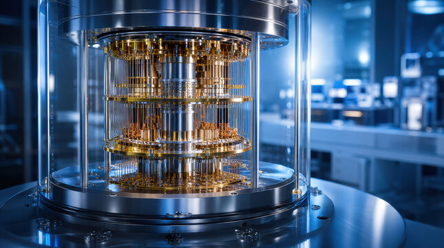 Quantum processor cryogenic chamber superconducting circuit technology equipment laboratory