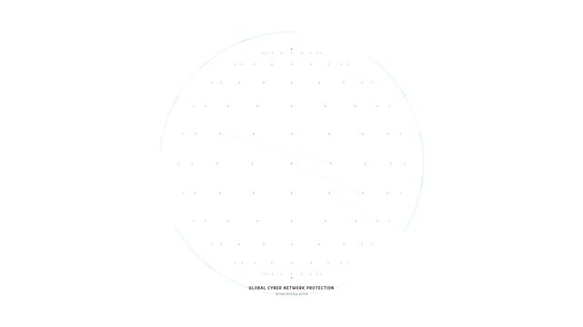 Cyber security digital hud interface elements on white background