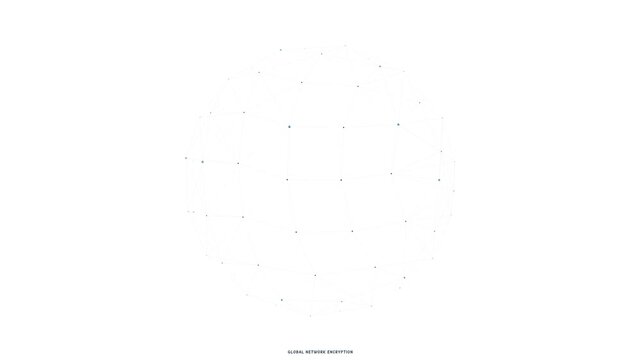 Cyber security digital network globe on white background