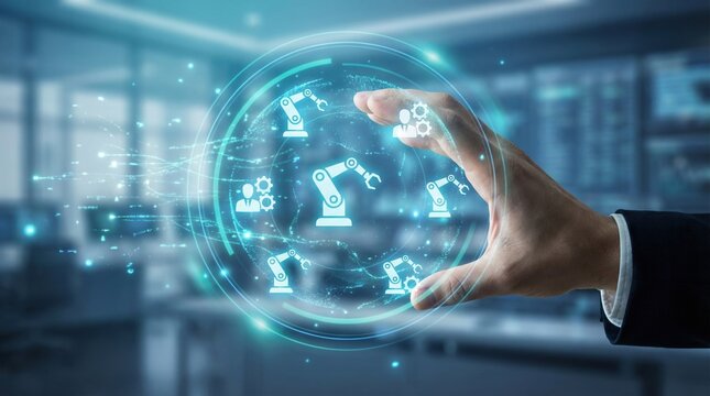 Human support and ai integration help workforce transition through disruption with advanced technology and robotic automation in business