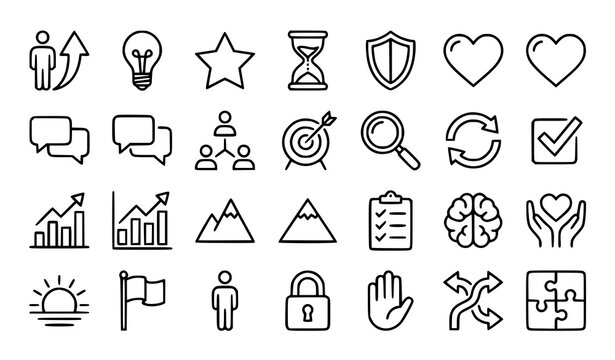Personality Traits Outline Icons