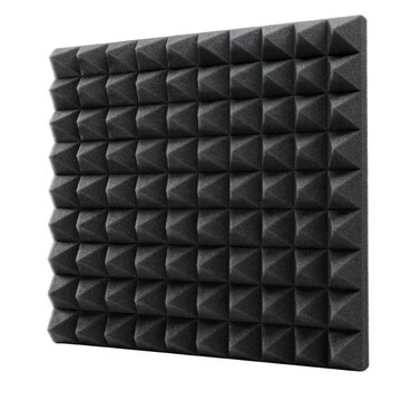 Black Foam Acoustic Panel with Pyramid Design for Soundproofing