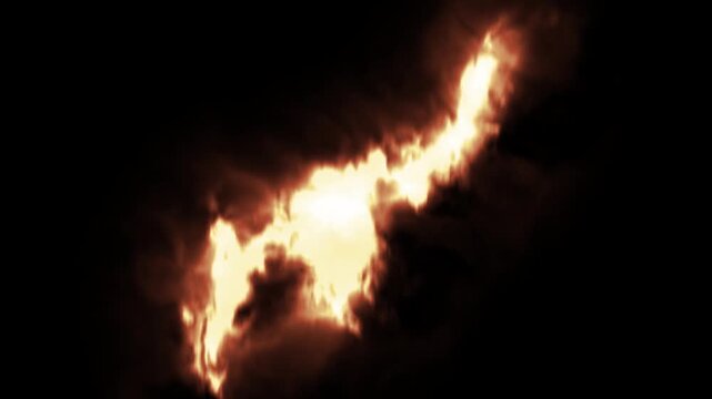 Orange fire flame wave 4k animation loop video featuring energy motion graphics.