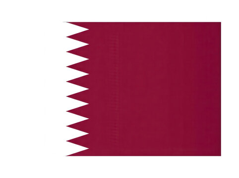National flag of qatar with maroon color and white serrated edge pattern isolated on transparent background