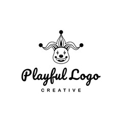 Fototapeta premium Fat clown head logo design template in minimalist style