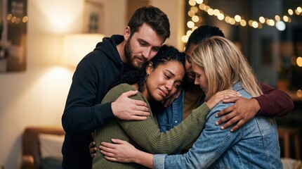Fototapeta premium Friends embracing for emotional support