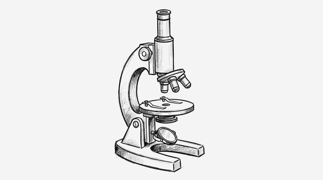 Vintage microscope illustration for profesor vector science project