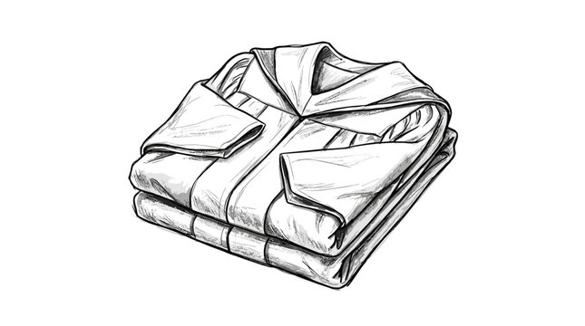 Hand drawn folded academic profesor vector of a graduation gown