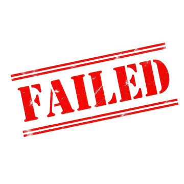 Red failed stamp on transparent background isolated on white background