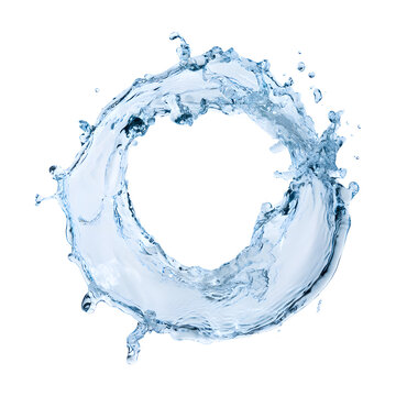 A vibrant splash of water forming a circular shape, symbolizing fluidity and freshness.