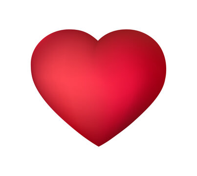 Red Heart Icon. 3D Vector Illustration. Modern Style Icon isolated on White Background. Decorative element for Weddings and Valentines Day design