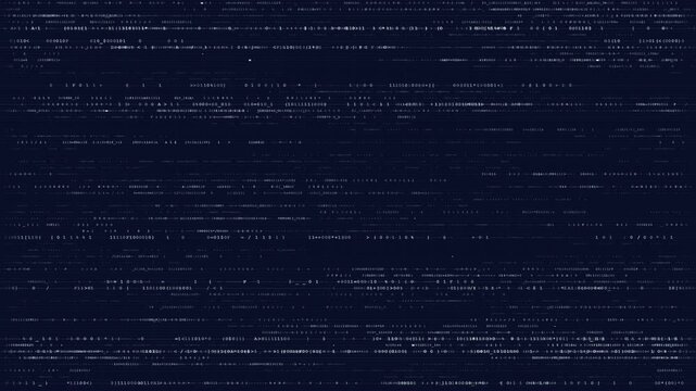 Premium minimalist digital data flow animation featuring horizontal binary streams, moving data packets, and clean futuristic network visualization. Designed for corporate technology presentations, AI