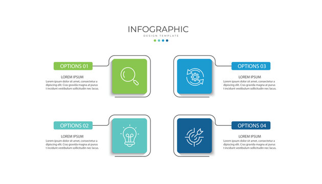 Business infographic template. 4 Step timeline journey. Process diagram, Infograph elements vector illustration.	