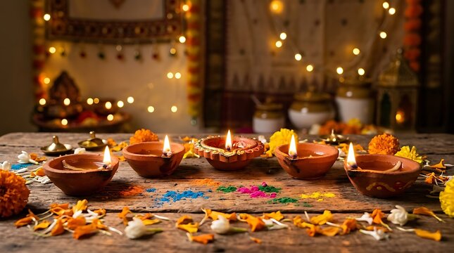 Traditional thai loy krathong festival with floating lanterns and floral offerings