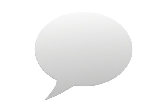 Blank white oval speech bubble with left tail