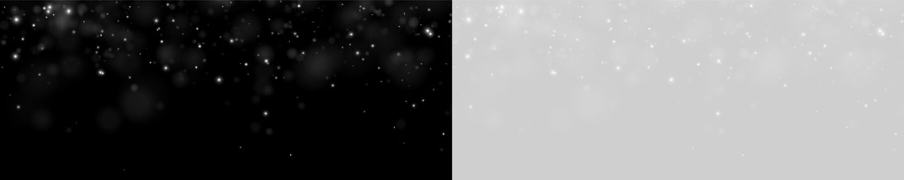 Tiny glowing particles drift softly against a dark backdrop. White light spots vary in intensity and size, scattered sparsely across the frame. This image is ideal for themes of magic.