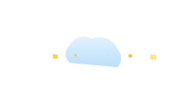 Cyber security cloud storage icons on white background