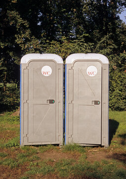 a couple of urinals in the park 
