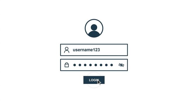 Minimalist User Login Authentication Interface Screen Animation