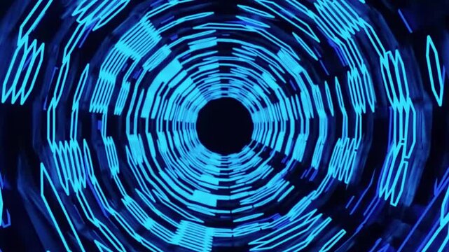Digital wormhole matrix tunnel video background for sci-fi motion graphics
