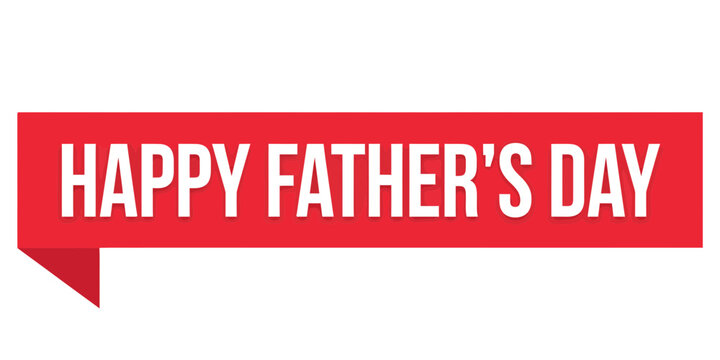 Happy Fathers Day Celebration Red Speech Bubble Design Isolated