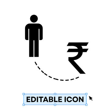 Person Dropping Money Symbol Illustration Vector Icon Design
