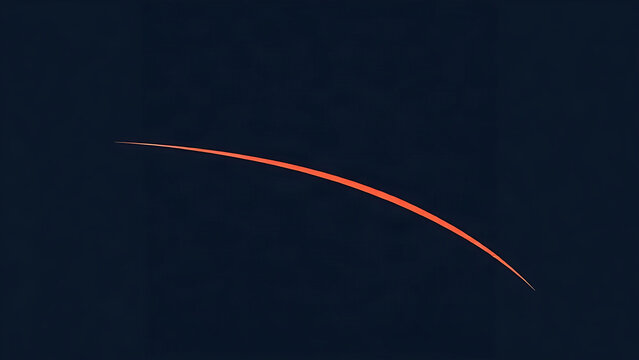 A dynamic parabolic trajectory line soaring through empty space.