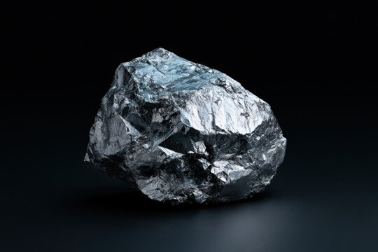 Osmium Metal Rock with Silvery Blue Ridged Texture