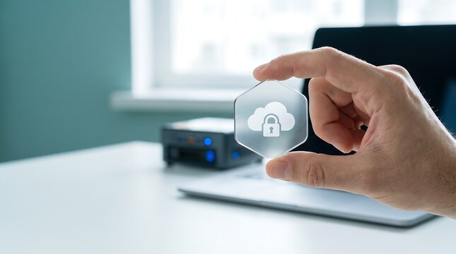 Cloud Security Icon Concept Digital Data Protection Service for Business Website Banner and Presentation Slide Design
