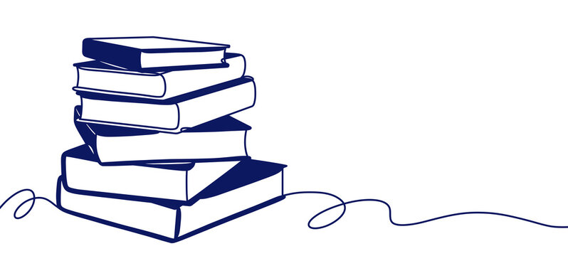 Flat illustration of a stack of books symbolizing knowledge and student learning