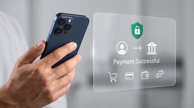 Secure online payment and digital banking transaction processing using a smartphone interface with mobile transaction smartphone finance cyber security financial technology