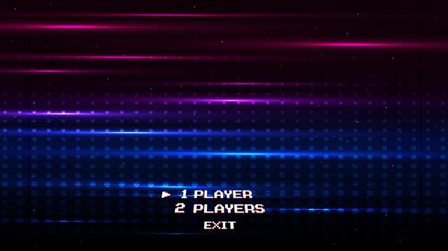 Start new game by selecting a player or exiting the game's main menu. Modern trendy game background with lighting effect.