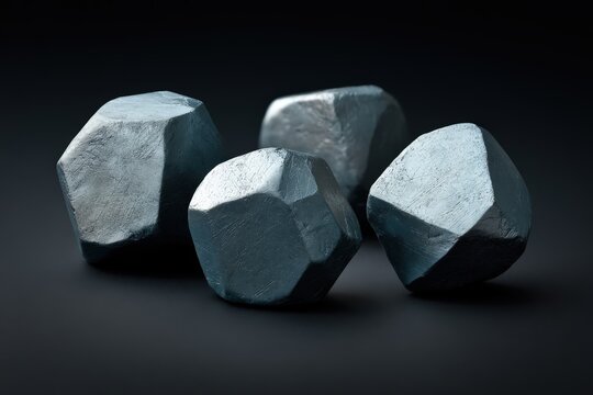 Silvery Osmium Metal Fragments with Angular Geometry