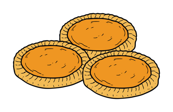 Indonesian Traditional Pie Susu Bali Sweet Custard Snack Illustration