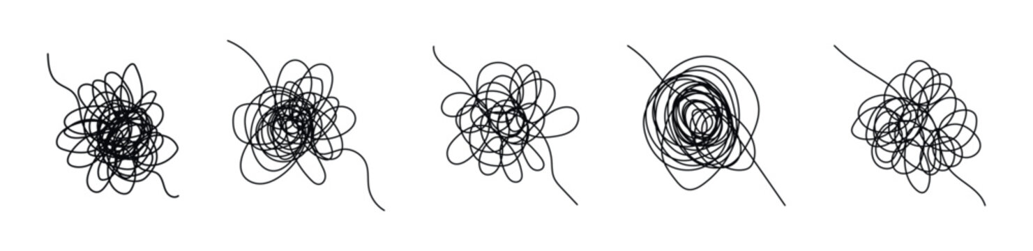 Abstract chaotic scribbles representing confusion and complexity