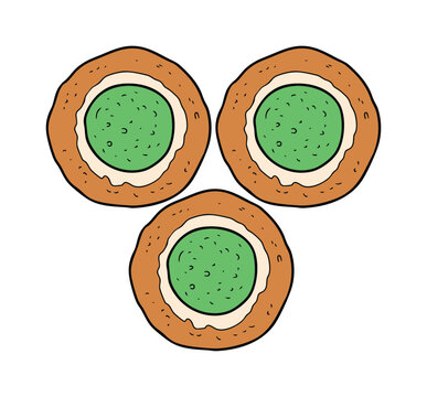 Traditional Indonesian Kue Ape Green Pancake Snack Illustration