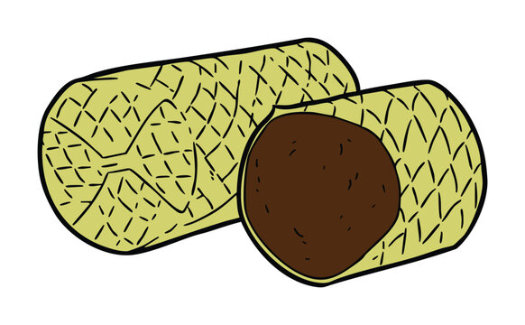 Traditional Indonesian Gelamai Sweet Snack in Hand-Woven Packaging