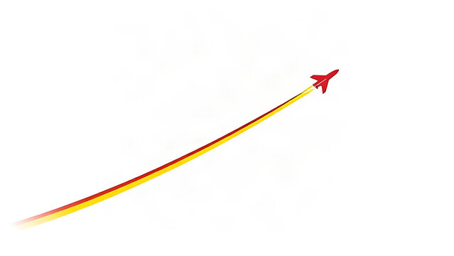 A dynamic parabolic trajectory line soaring through empty space.