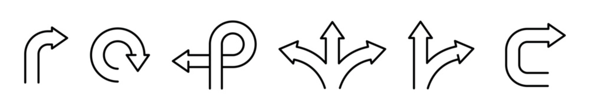 Collection of diverse arrow icons representing direction, choice, and movement
