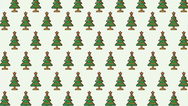 Christmas Green Branch Natural Holiday Pattern Seamless Loop Animation