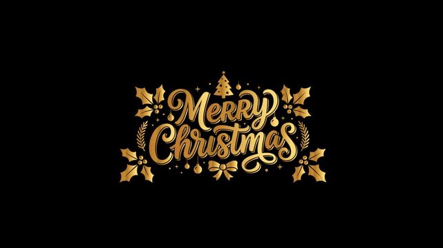 Christmas Premium Golden Lettering Festive Greeting Card Motion Graphic