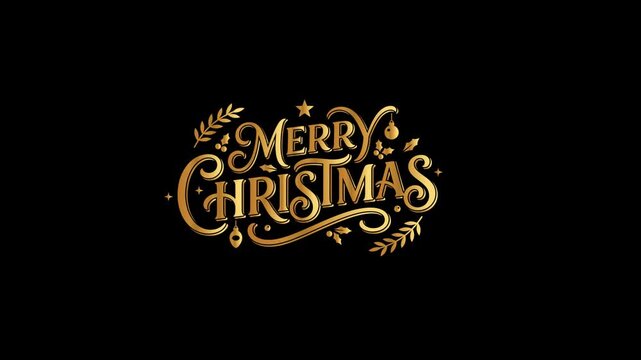 Christmas Luxury Golden Typography Dark Holiday Greeting Animation