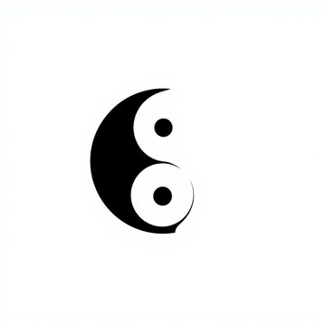 Yin yang symbol representing balance and harmony. Classic black and white duality icon for spiritual and philosophical concepts. Timeless design fo...