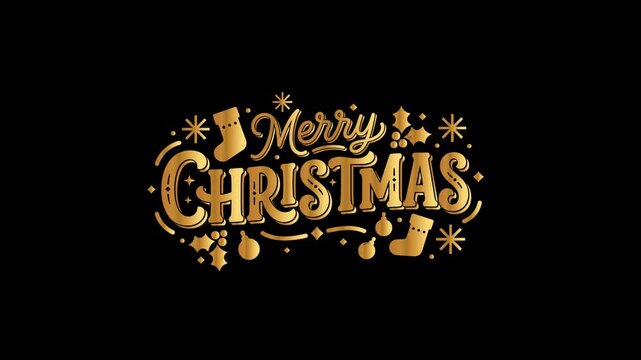Christmas Premium Gold Typography Dark Seasonal Greeting Motion Design