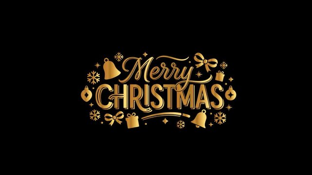 Christmas Sophisticated Golden Lettering Festive Greeting Animation