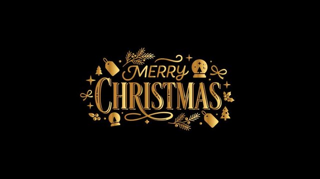Christmas Elegant Gold Typography Holiday Celebration Motion Graphic