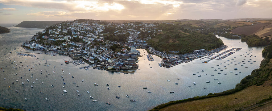 Salcombe Aerial Panorama - Devon, UK 