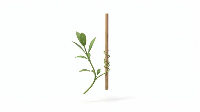 Plant thigmotropism touch response vine 3D illustration