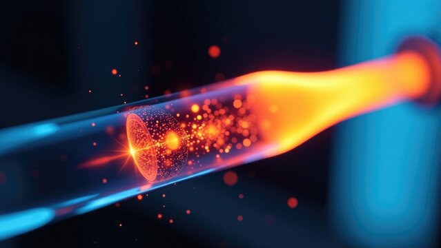 Close-up of a glass tube containing a flame